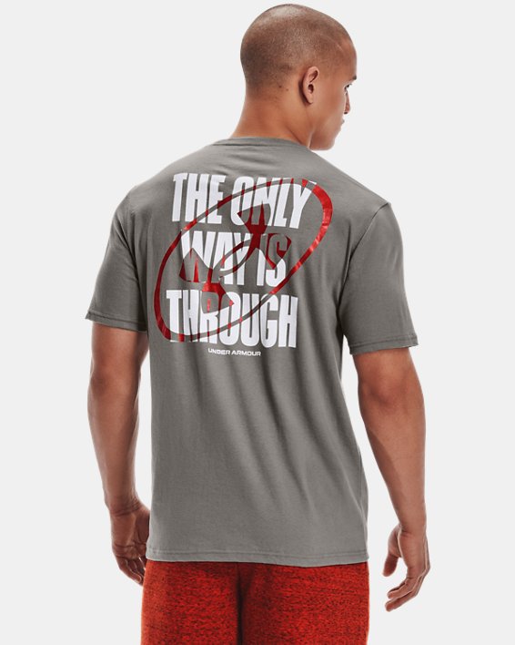 Men's UA Only Way Is Through Short Sleeve in Gray image number 0